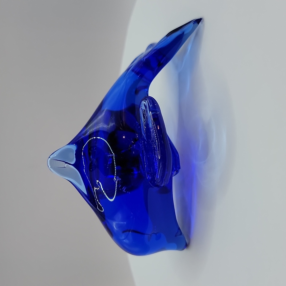 Hand Blown Cobalt Blue Dolphin